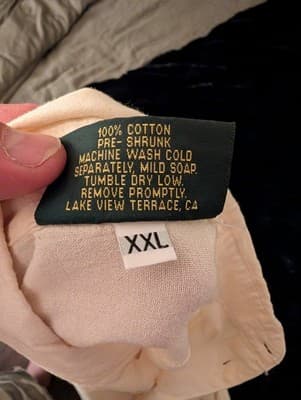 Vintage Cotton Palm Shirt Mens XXL Gauze Cream Button Up Made In USA 90s VTG - Thumbnail 4