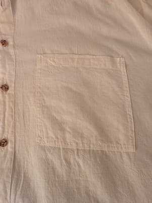 Vintage Cotton Palm Shirt Mens XXL Gauze Cream Button Up Made In USA 90s VTG - Thumbnail 6