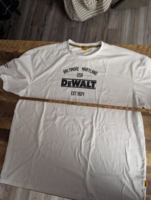 DeWALT Graphic T-Shirt Mens 2XL White Baltimore Maryland Est 1924 Workwear Tee - Thumbnail 8