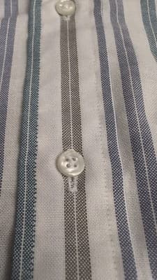 Vintage Arrow Dover Shirt 17 XL Short Sleeve Striped Button Down Made in USA 90s - Thumbnail 3