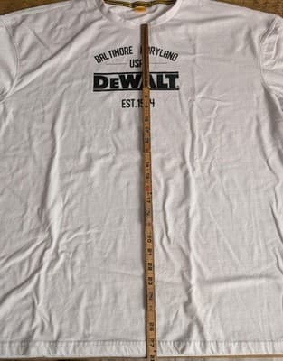 DeWALT Graphic T-Shirt Mens 2XL White Baltimore Maryland Est 1924 Workwear Tee - Thumbnail 6