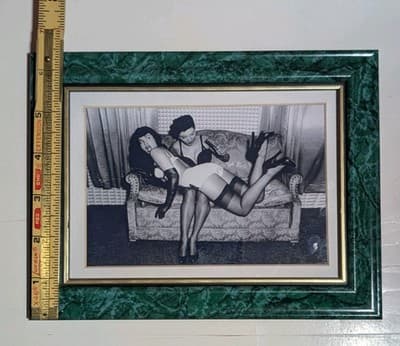 Vintage Bettie Page Roz Greenwood Bondage Photo Framed Klaw 1950s Fetish Art - Thumbnail 4