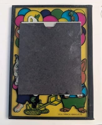 Vintage 1979 Richard Scarry Magnetic Photo Frame Busytown Huckle Cat Lowly Worm - Thumbnail 2