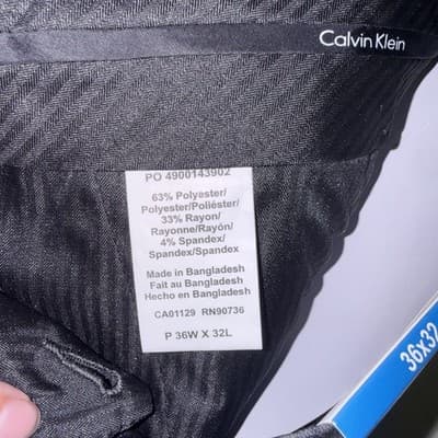 Men's Calvin Klein Slim-fit pants Size 36x32 Color Gray New With Tags - Thumbnail 6