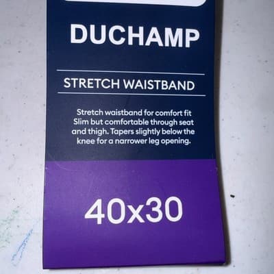 Duchamp Men's Stretch Waistband Slim Fit Gray Dress Pants - Size 40X30 - Thumbnail 2