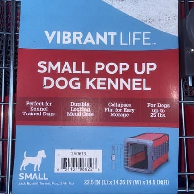 NEW Vibrant Life Small Pop Up Dog Kennel 22.50x 14.25x14.50 - Thumbnail 2