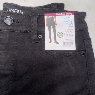Time & Tru High Rise Skinny Fitted Stretch Womens 4 • New • Stretchy! - Thumbnail 2