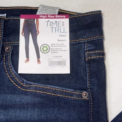 Time And Tru Jeans High Rise Skinny Stretch 8 Short - Thumbnail 7