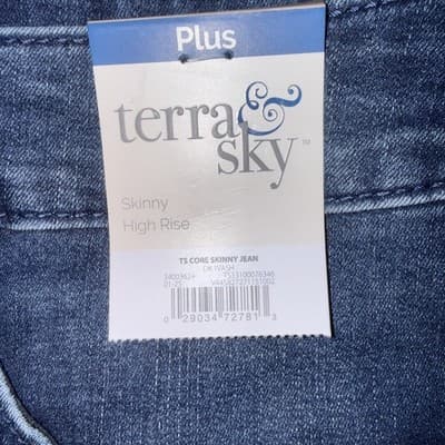 Terra & Sky Women's 18 Plus Size Skinny Jeans Size 18W New high Rise - Thumbnail 2