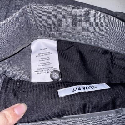 Duchamp Men's Stretch Waistband Slim Fit Gray Dress Pants - Size 40X30 - Thumbnail 4