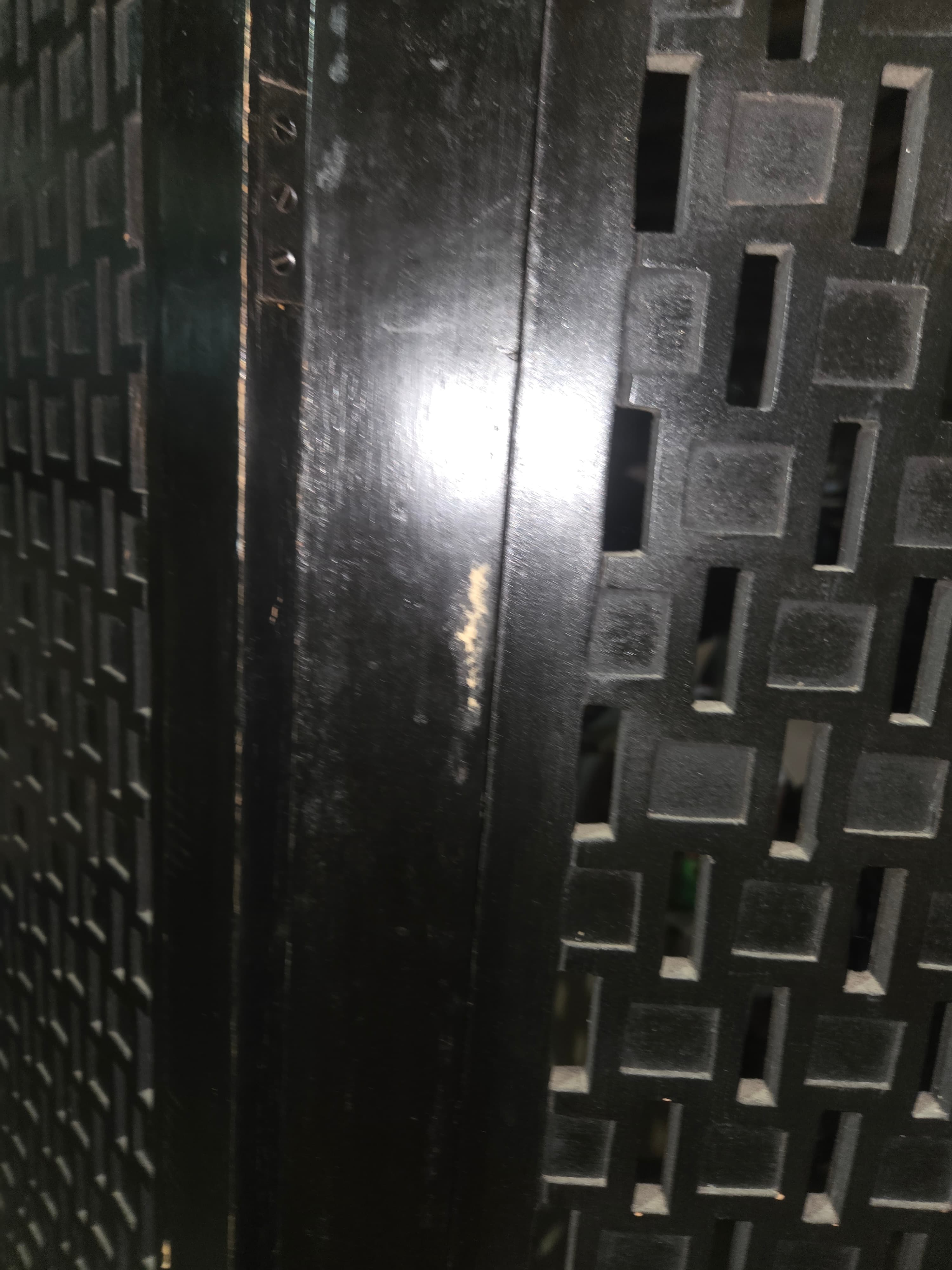 Vintage Black Wooden 3-Panel Folding Room Divider / Screen - Thumbnail 3
