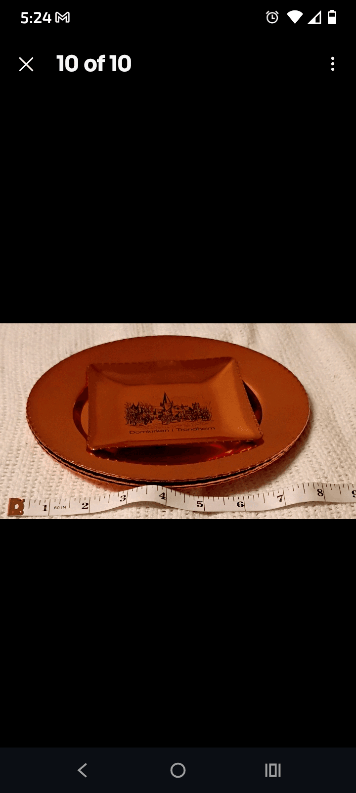 Copper Souvenir Plates Domkirken Trondheim Set
