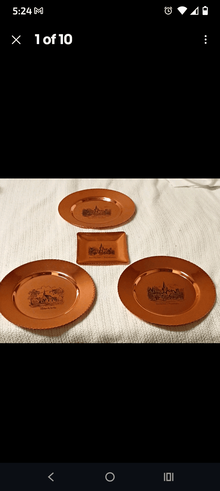 Copper Souvenir Plates Domkirken Trondheim Set - Thumbnail 3