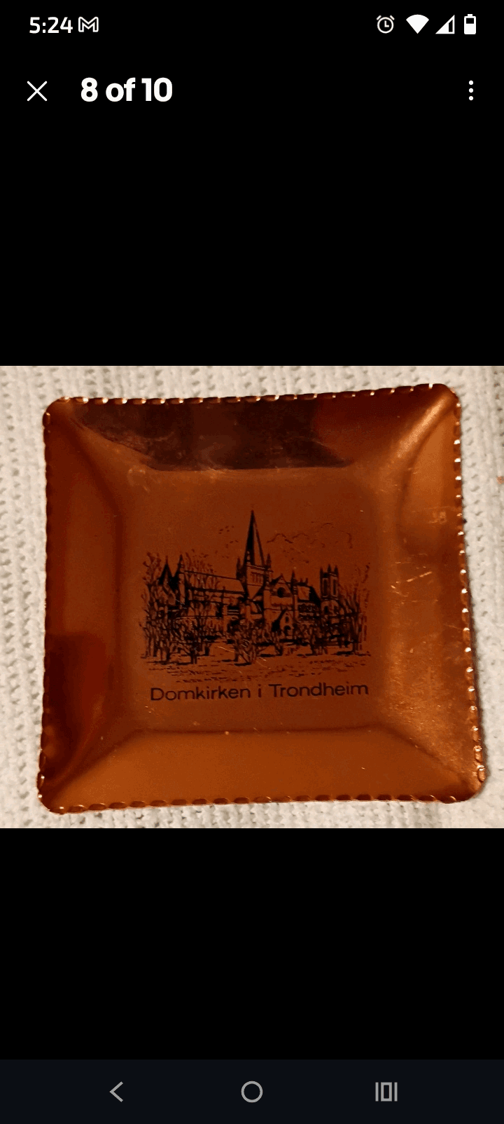 Copper Souvenir Plates Domkirken Trondheim Set - Thumbnail 4