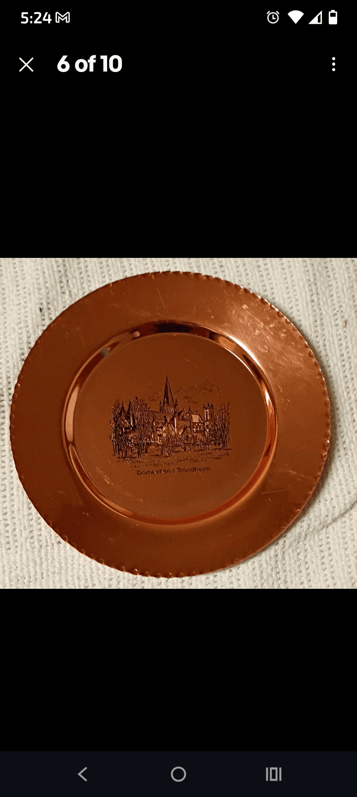 Copper Souvenir Plates Domkirken Trondheim Set - Thumbnail 6