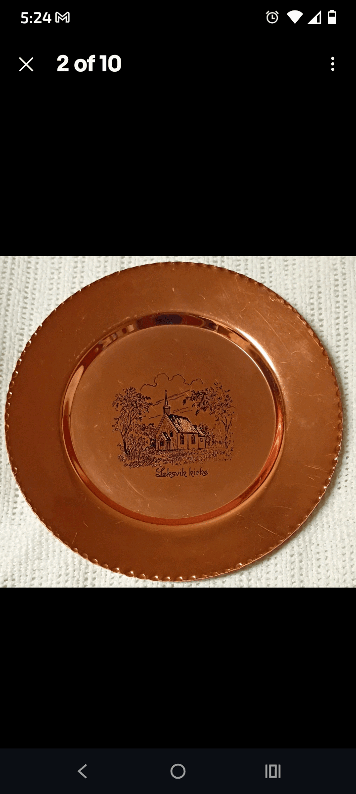 Copper Souvenir Plates Domkirken Trondheim Set - Thumbnail 7