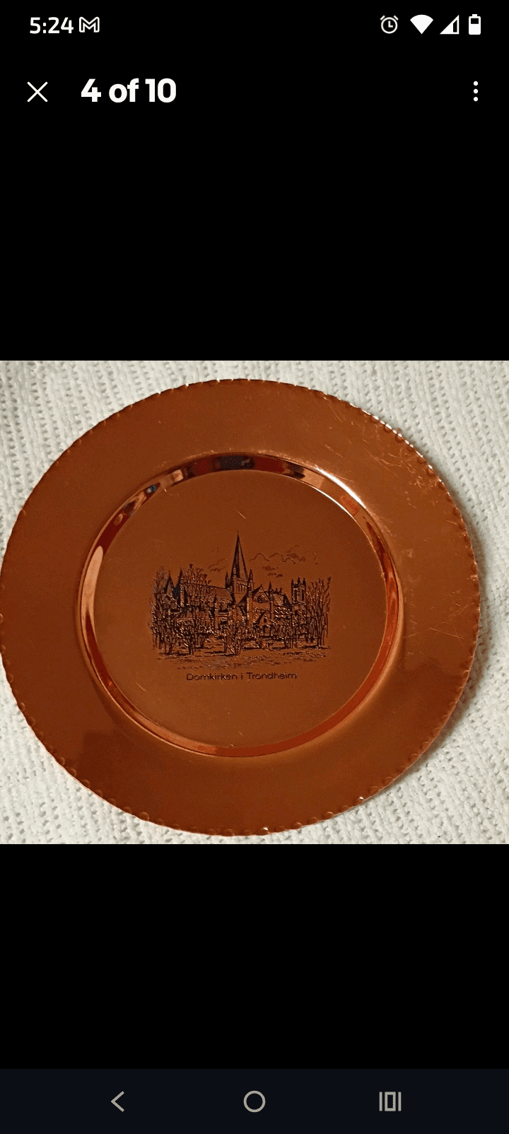 Copper Souvenir Plates Domkirken Trondheim Set - Thumbnail 8