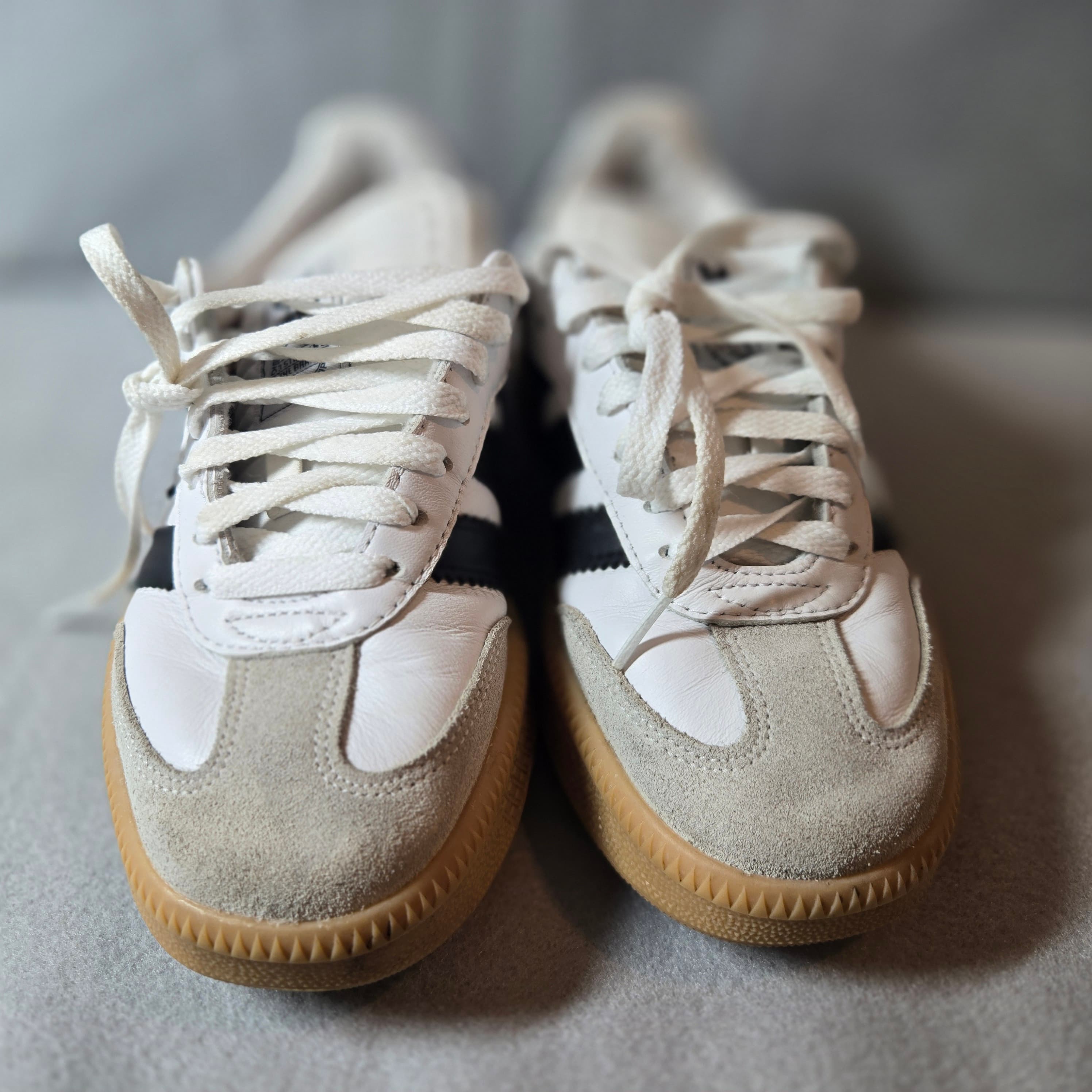 Adidas Samba Classic White Black Gum Sole Sneakers Size 5 - Thumbnail 7