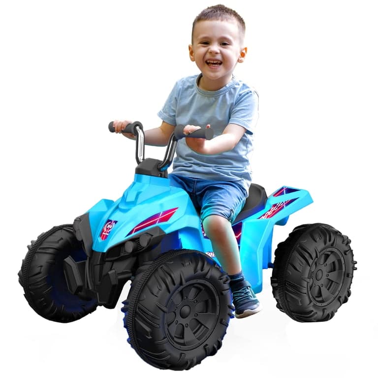 Kid Trax 12V Glow ATV Ride-on Toy  Blue  with LED Lights  Rechargeable Battery  Ages 3–6 - Thumbnail 3