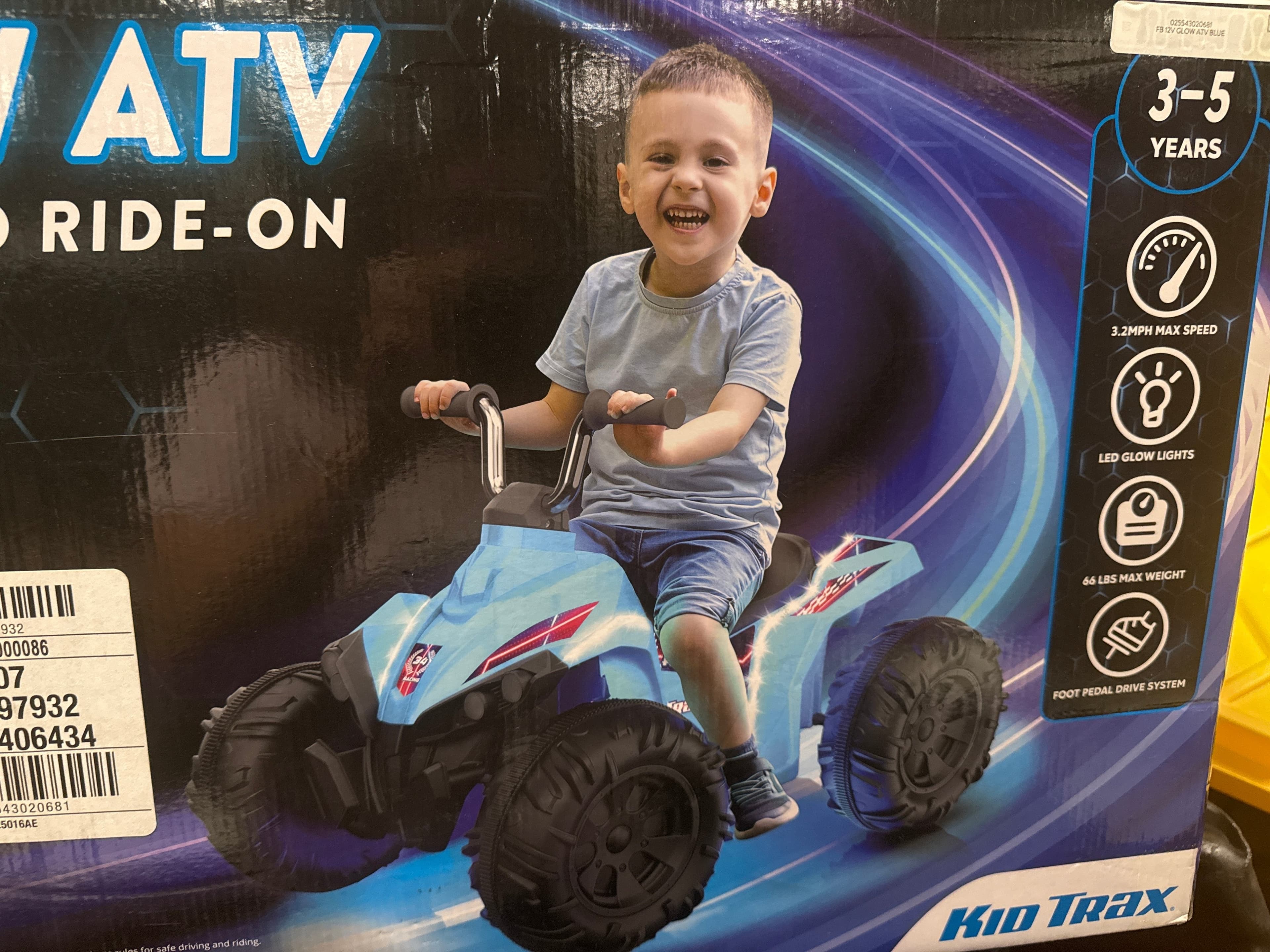 Kid Trax 12V Glow ATV Ride-on Toy  Blue  with LED Lights  Rechargeable Battery  Ages 3–6 - Thumbnail 6
