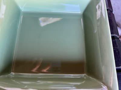 Paula Deen Southern Braid Green Cream Ceramic Rectangle Covered Dish Microwave … - Thumbnail 2