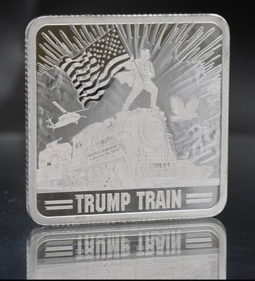 1 troy ounce silver 9999 Donald Trump Train - FROSTY - bar coin HTF MINT - Thumbnail 2