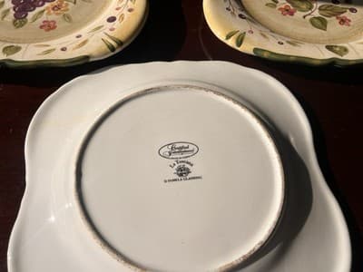 Certified International La Toscana Set of 3 Ceramic Dinner Plates, Fruit, Glossy - Thumbnail 2