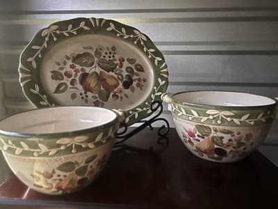 25 piece Certified International La Toscana Earthenware Fruit Set - Thumbnail 2