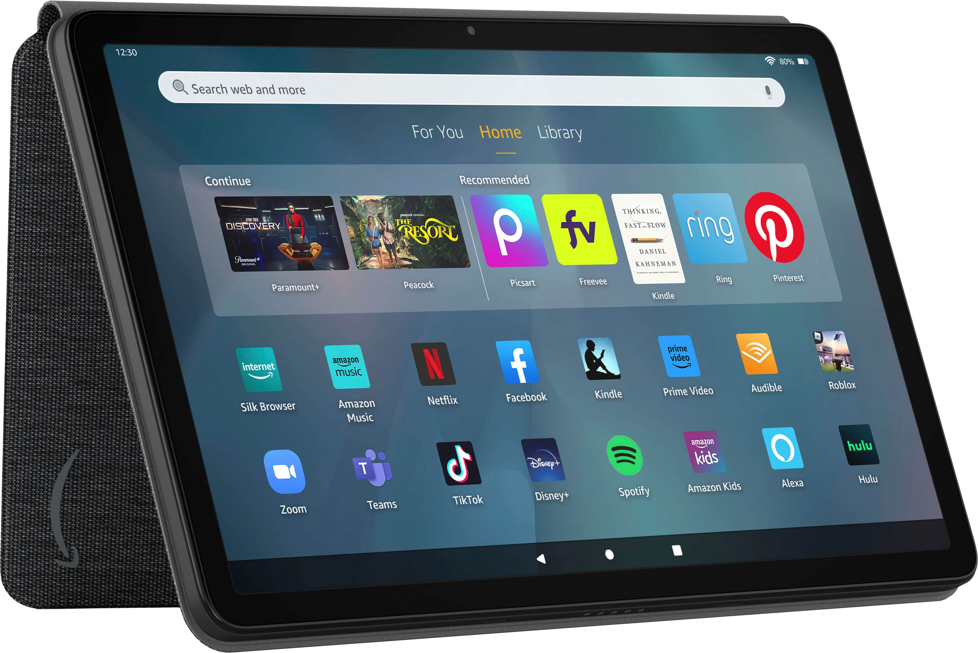 Amazon - Fire Max 11 Cover with Magnetic Attach (2023 Release Tablet) - Black - Thumbnail 4