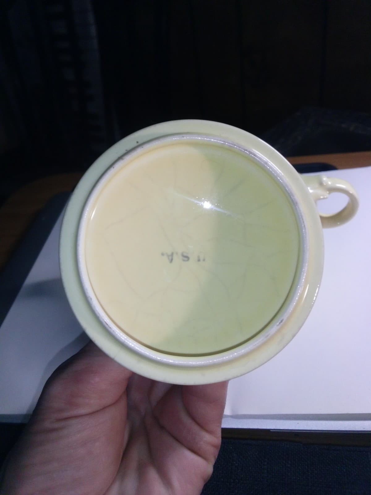 Vintage August 1941 TS&T LuRay Pastels Yellow Covered Sugar Bowl & Lid MCM - Thumbnail 7