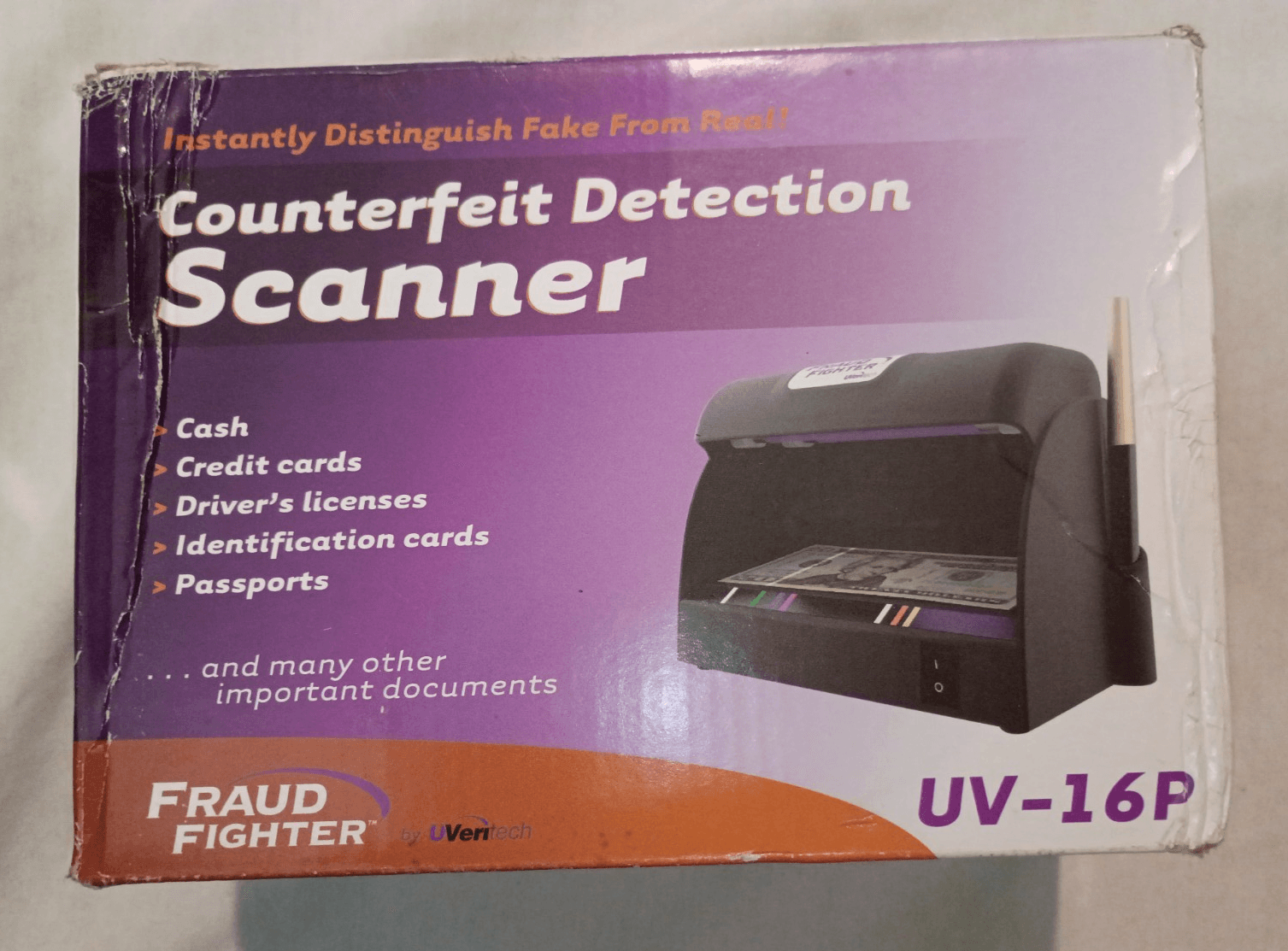 UVeritech UV-16P FRAUD FIGHTER Counterfeit Detection Scanner