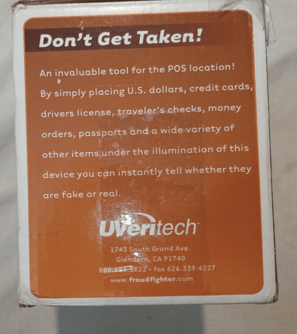 UVeritech UV-16P FRAUD FIGHTER Counterfeit Detection Scanner - Thumbnail 2