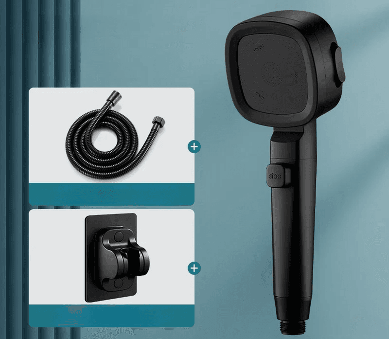 High Pressure Shower Head Water Saving 3 Modes Shower Heads Adjustable One-Key S - Thumbnail 10