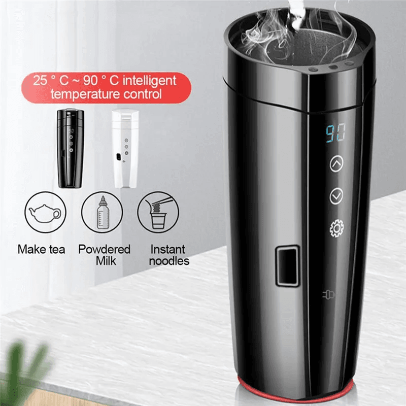 Portable Car Heating Cup Vacuum Electric Stainless Water Warmer Bottle Kettle Co - Thumbnail 2