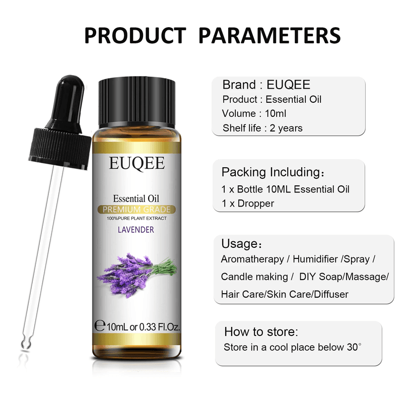 10Ml with Dropper Natural Plant Essential Oil for Diffuser Lavender Spearmint Ja - Thumbnail 2