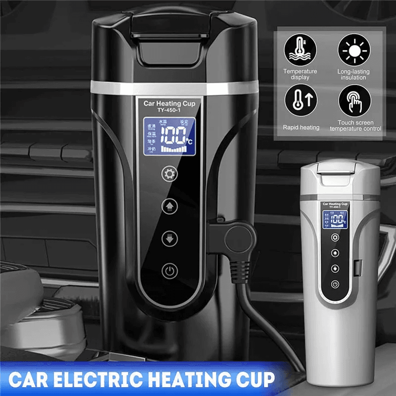 Portable Car Heating Cup Vacuum Electric Stainless Water Warmer Bottle Kettle Co - Thumbnail 3