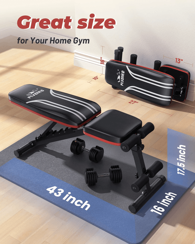Adjustable Folding Weight Bench for Home Gym, Includes Resistance Bands - Thumbnail 7