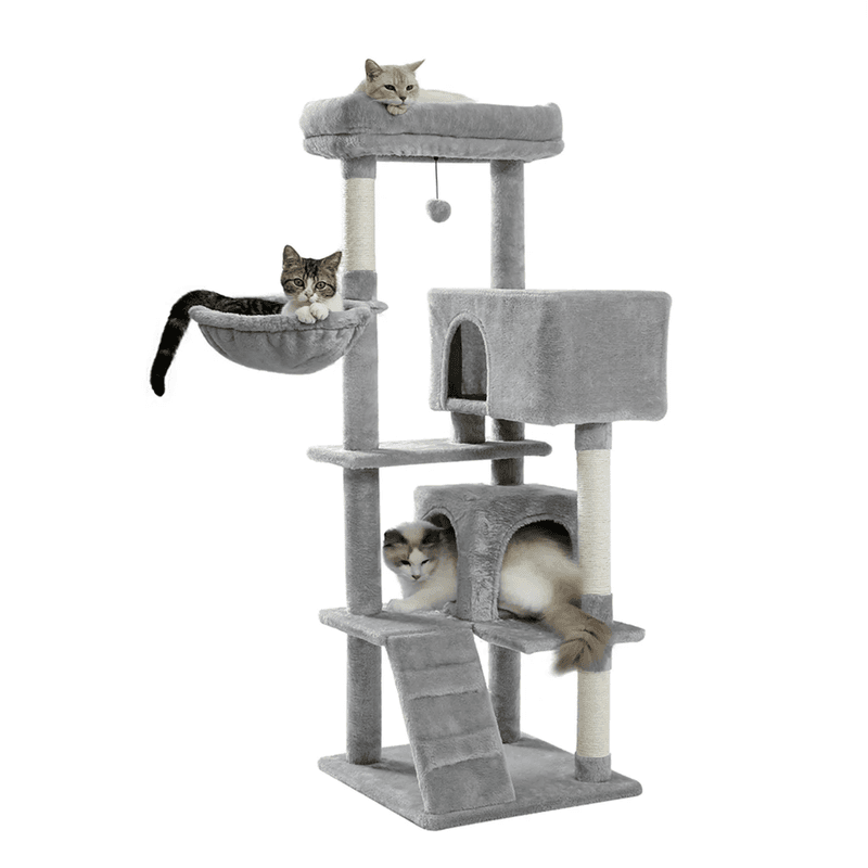 56" Cat Tree for Indoor Cats Cat Condos for Adult Cats with Padded Plush Perch a - Thumbnail 11