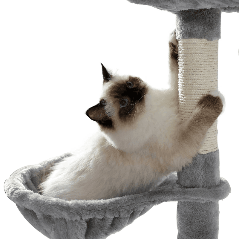 56" Cat Tree for Indoor Cats Cat Condos for Adult Cats with Padded Plush Perch a - Thumbnail 6