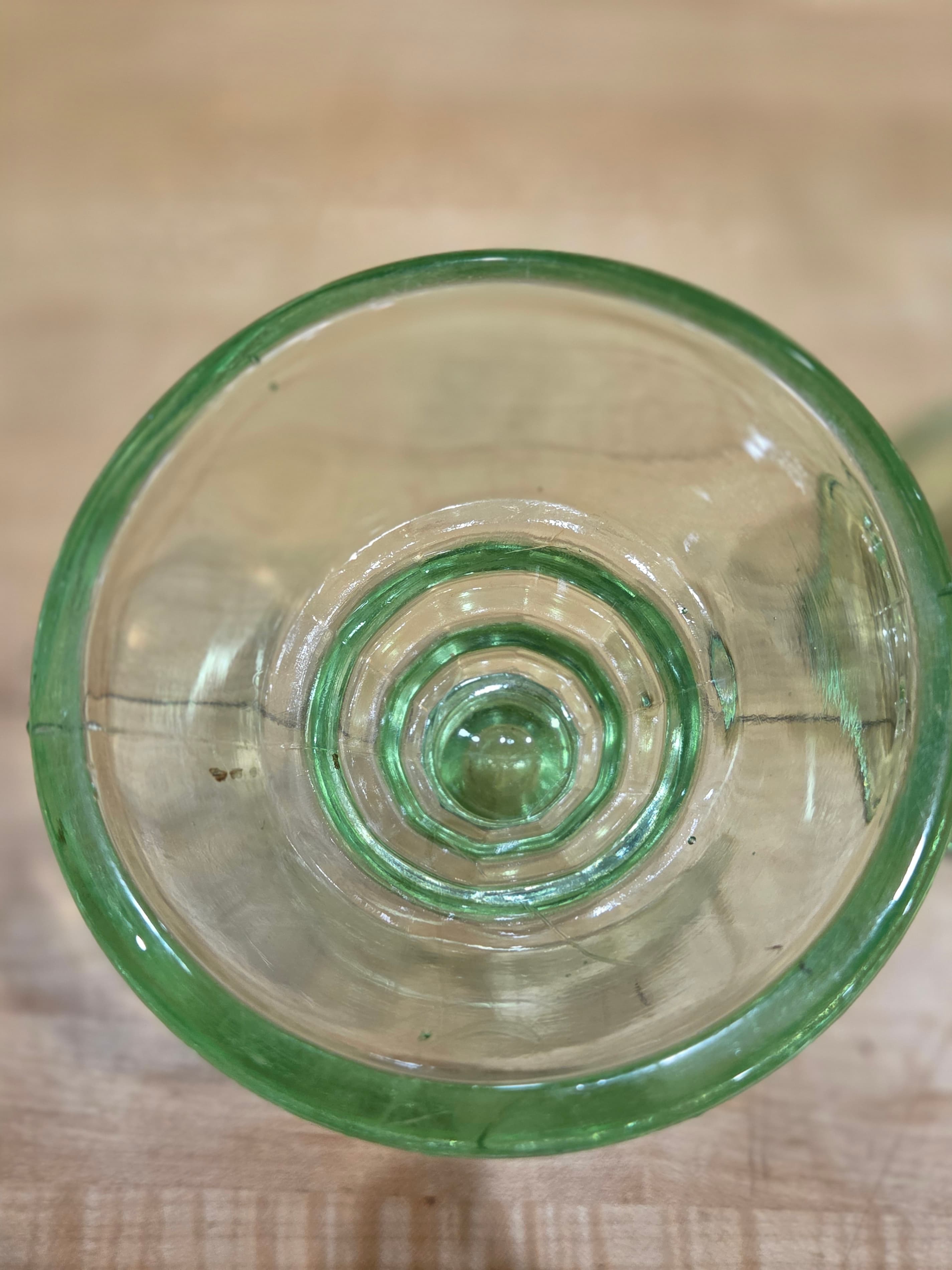 Vintage Paden City Green Uranium Glass Party Line Candlestick Holders Pair - Thumbnail 5