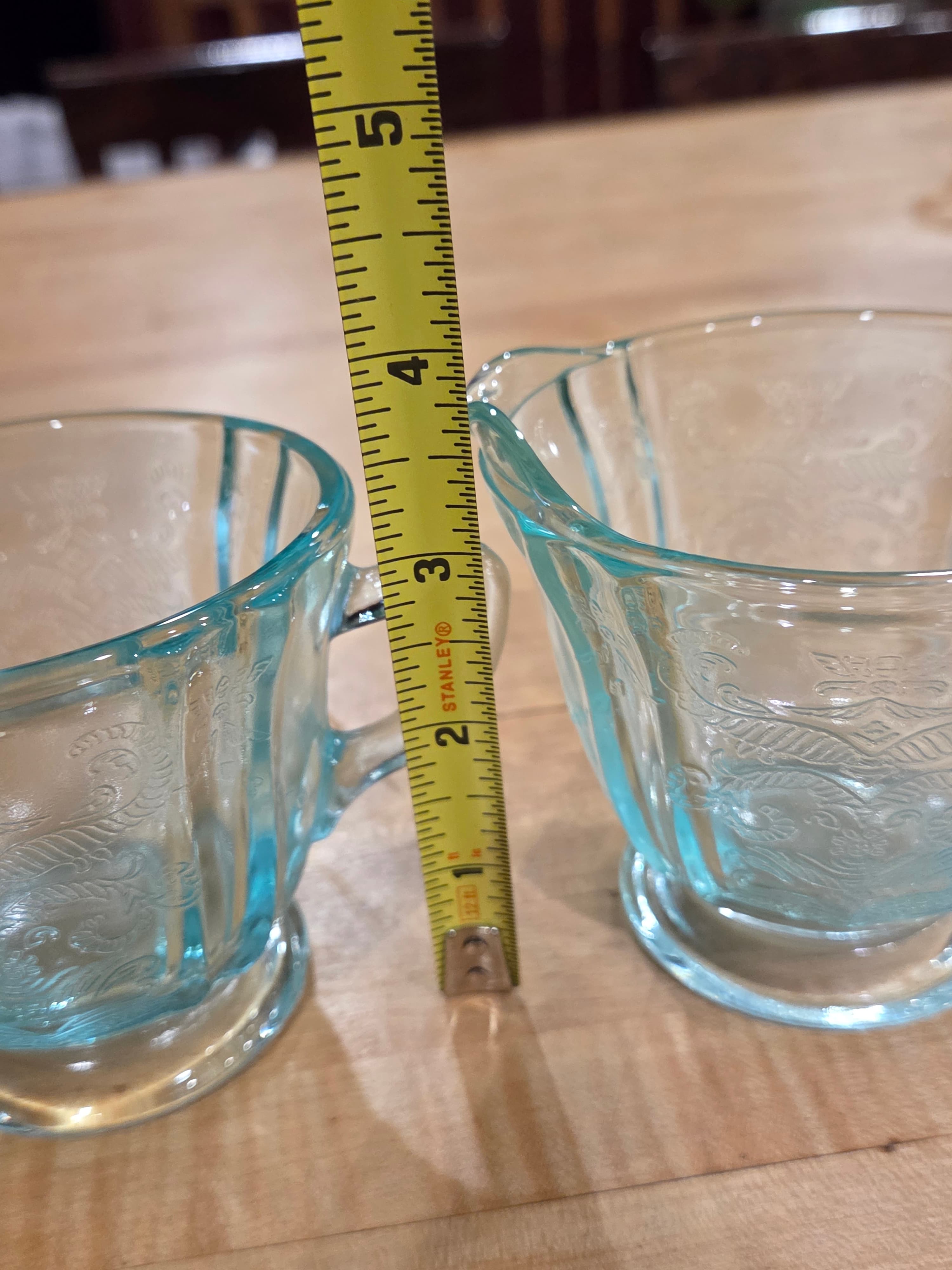 Vintage Indiana Glass Recollection Teal Madrid Creamer and Sugar Set - Thumbnail 7