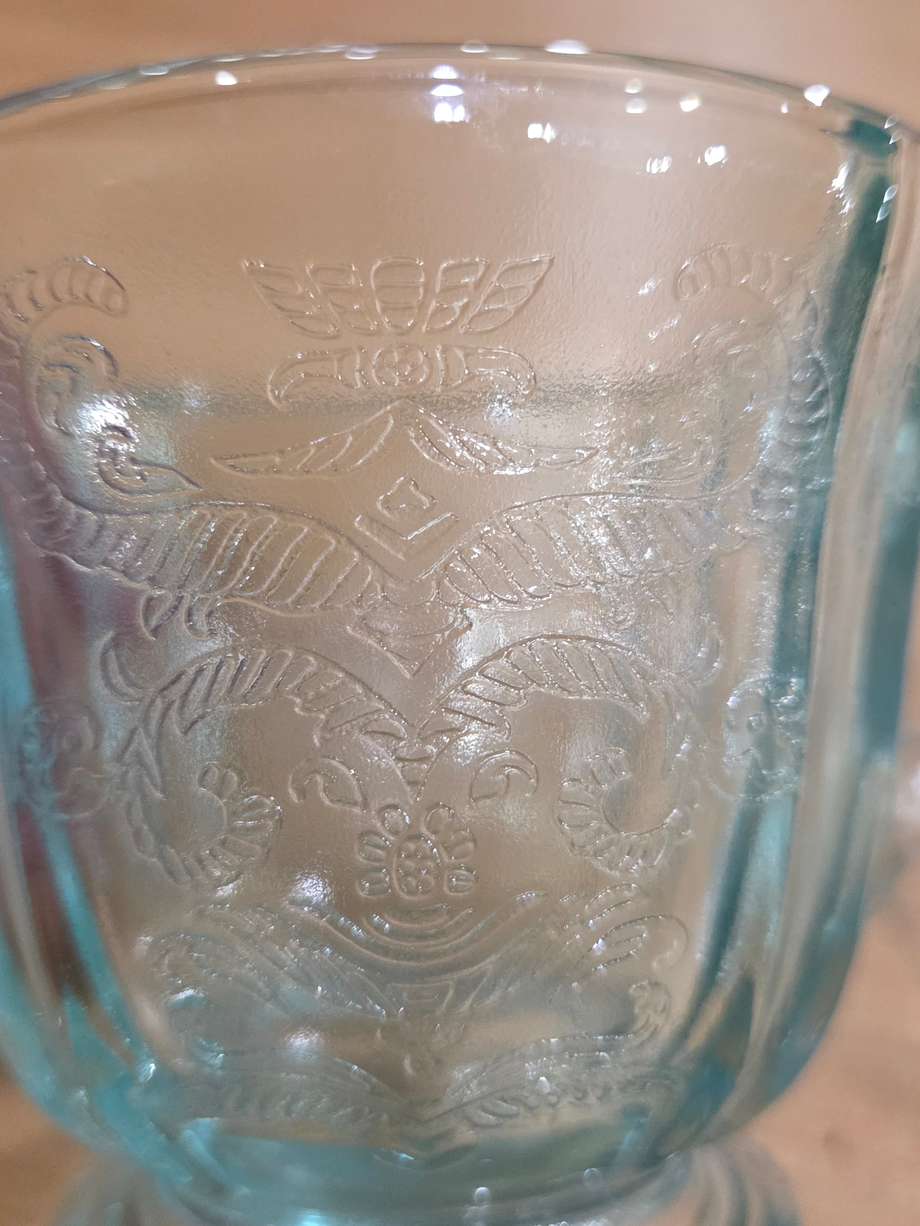 Vintage Indiana Glass Recollection Teal Madrid Creamer and Sugar Set - Thumbnail 2
