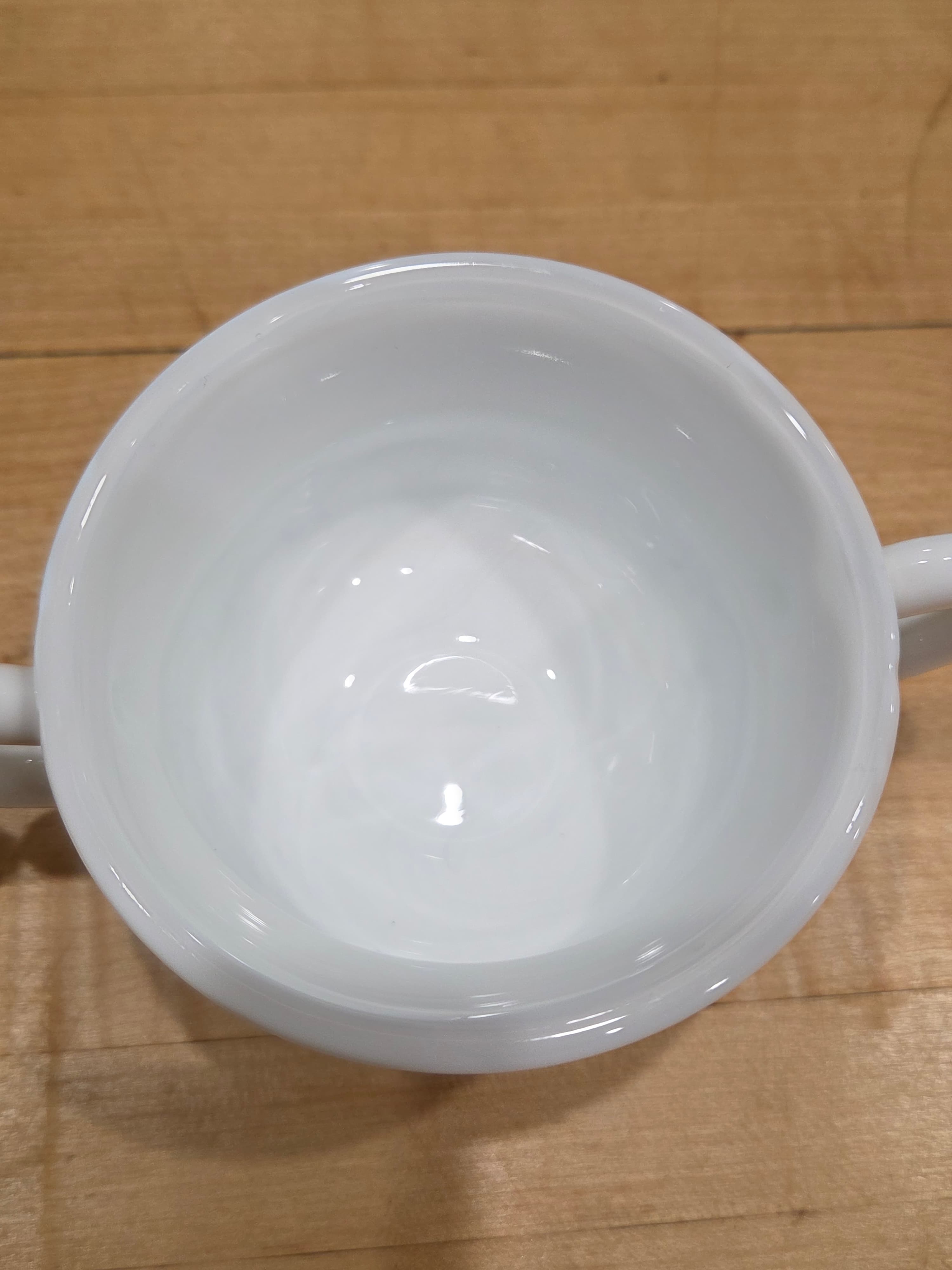 Vintage Indiana Glass Kings Crown White Milk Glass Creamer and Sugar Set - Thumbnail 5