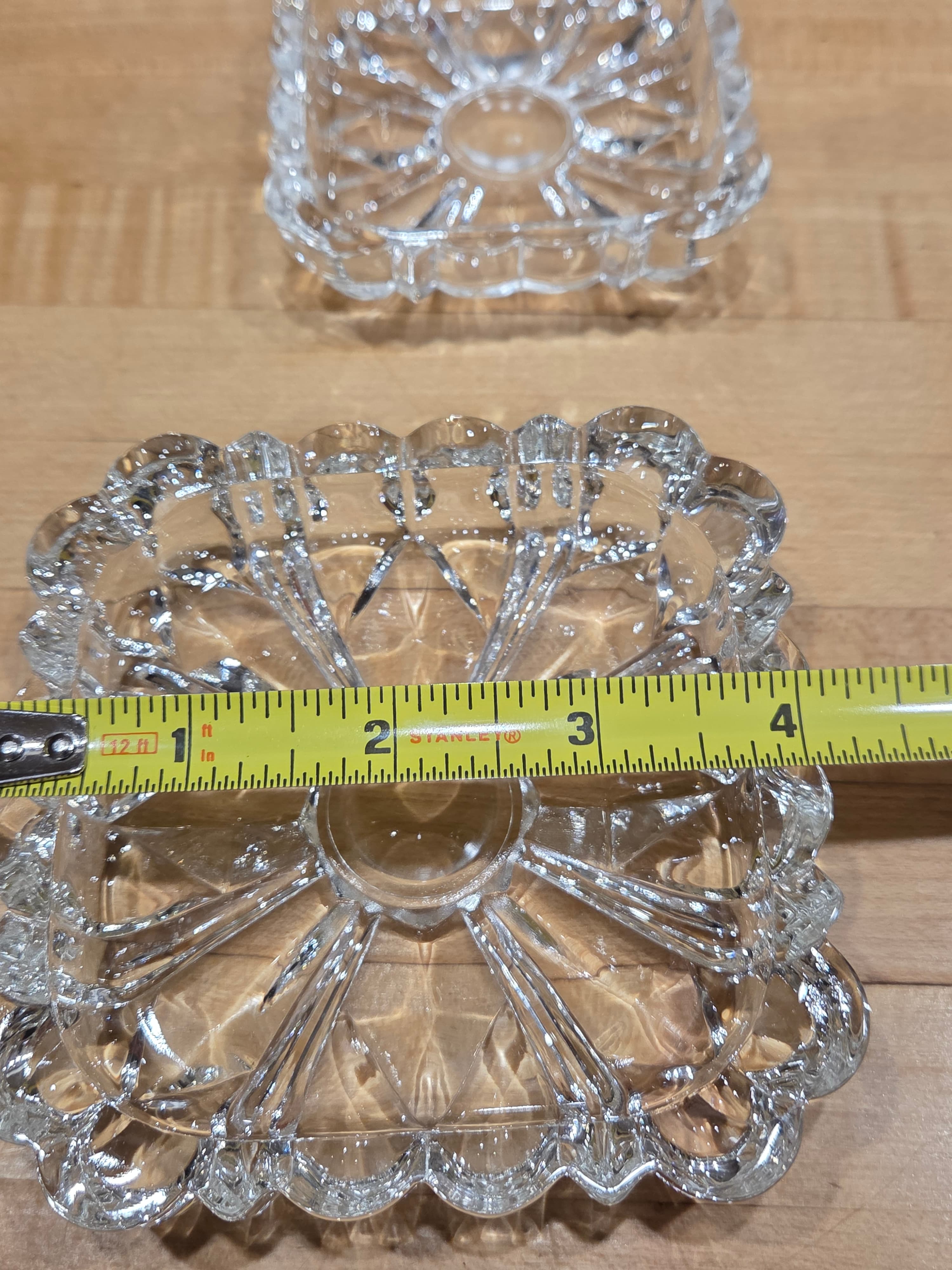 Vintage Anchor Hocking Windsor Clear Glass Ashtray and Box 3 Piece Set - Thumbnail 8