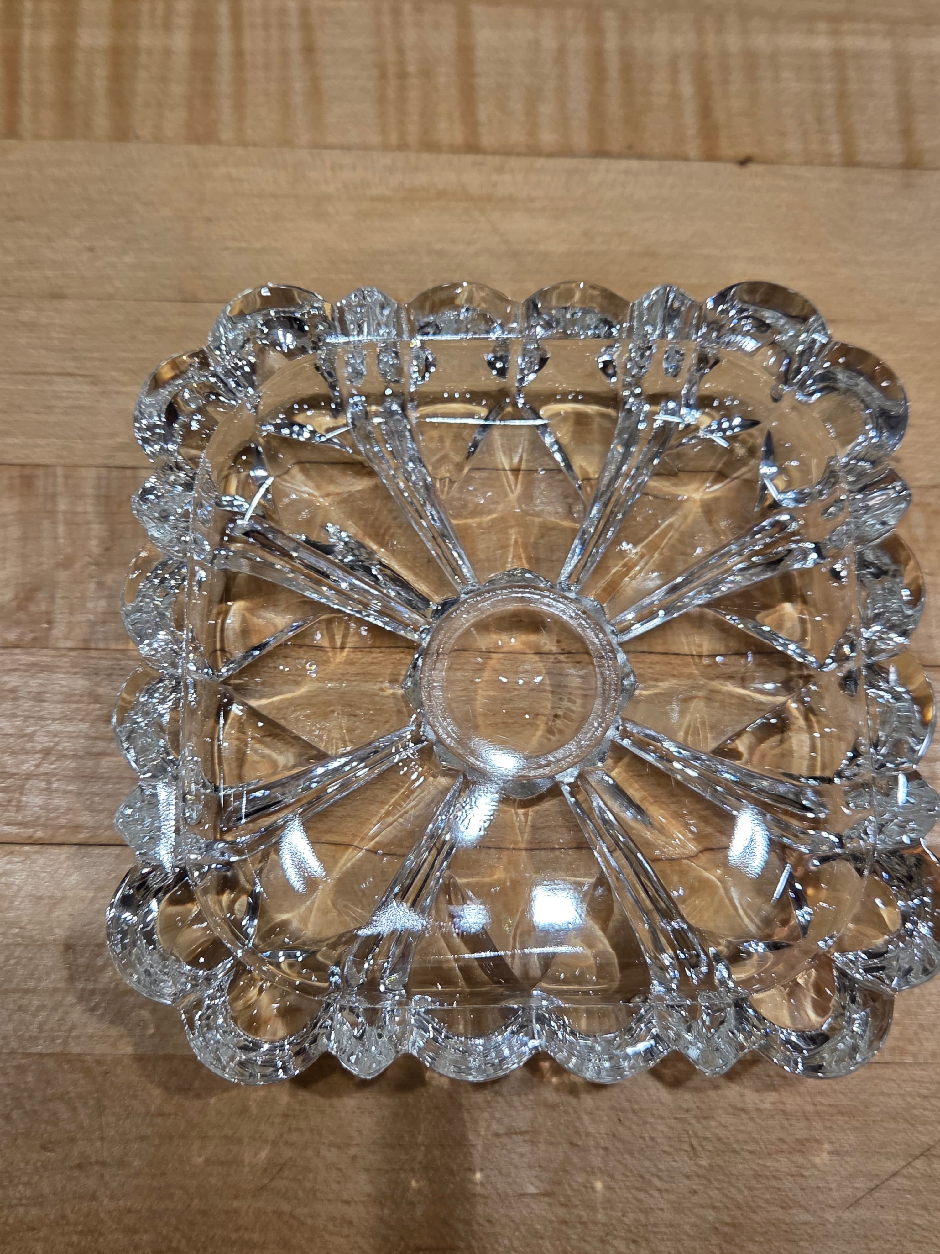 Vintage Anchor Hocking Windsor Clear Glass Ashtray and Box 3 Piece Set - Thumbnail 3