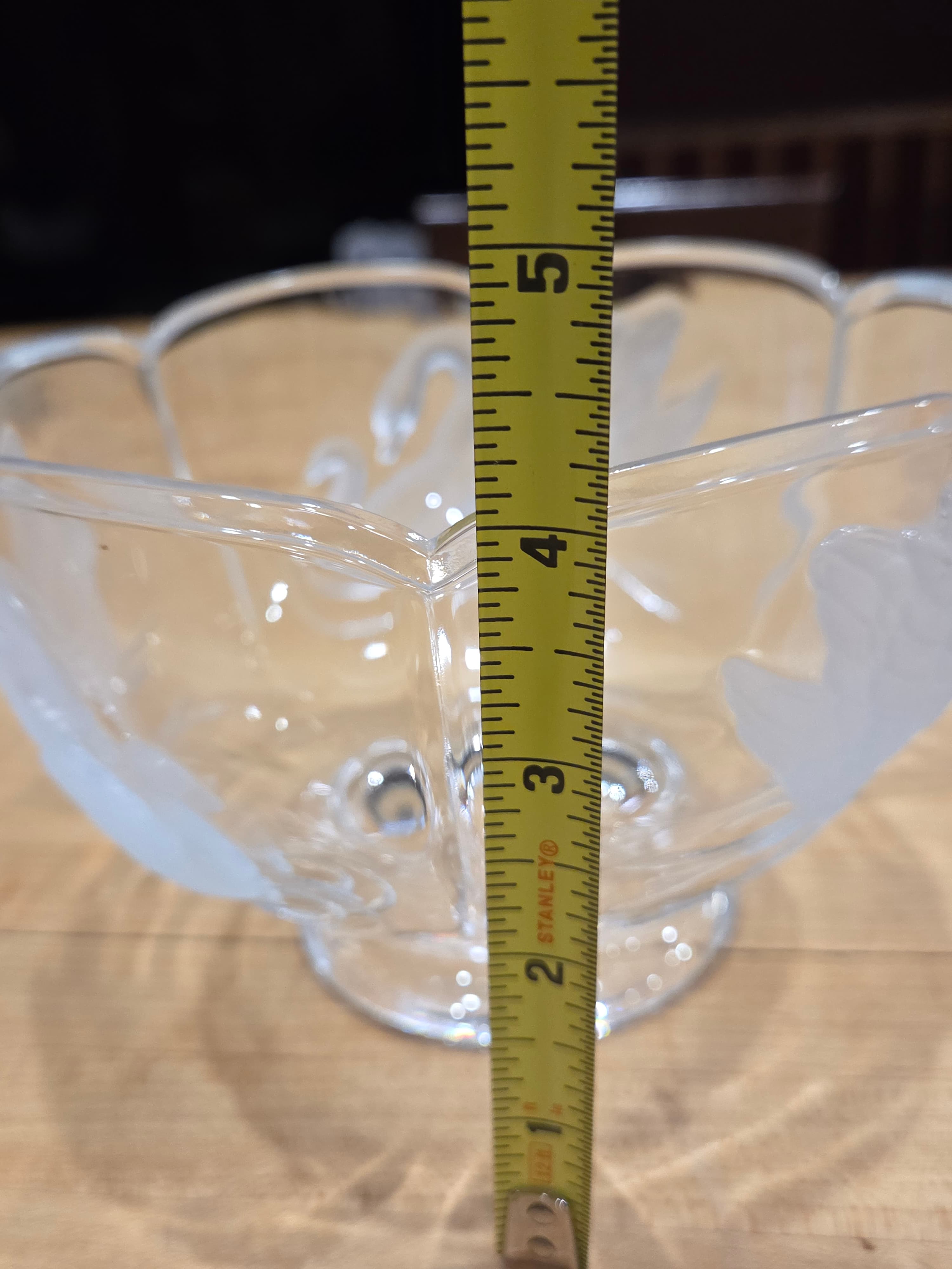 Vintage Teleflora 24 Percent Lead Crystal Frosted Swan Candy Bowl - Thumbnail 7