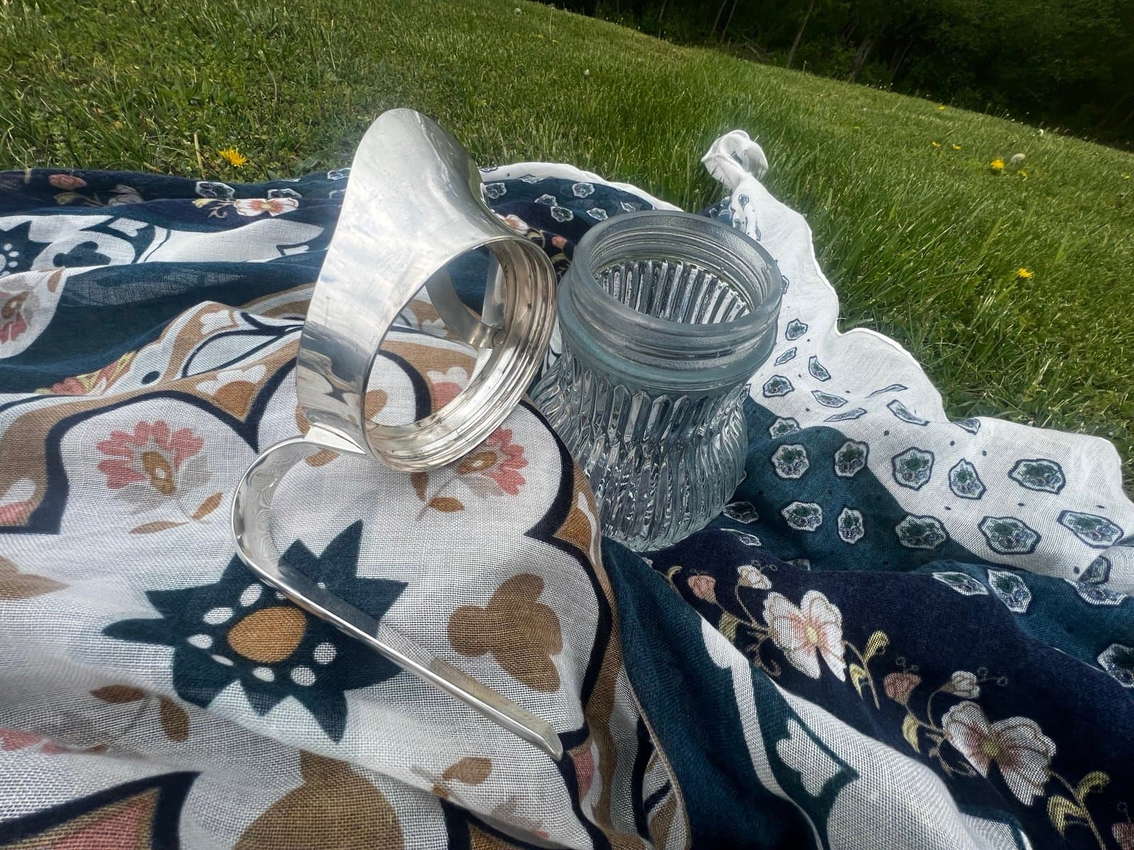 Italian Crystal and silver antique serving pitcher - Thumbnail 9