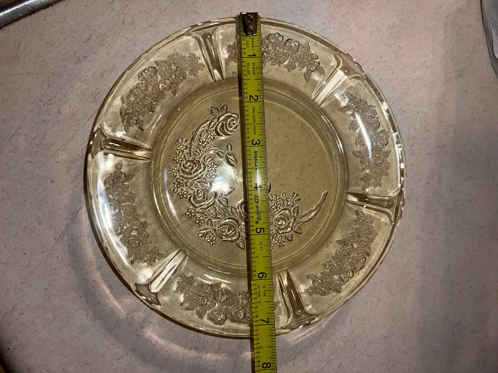 Sharon Amber yellow depression glass 7.5” plate set (4) - Thumbnail 7