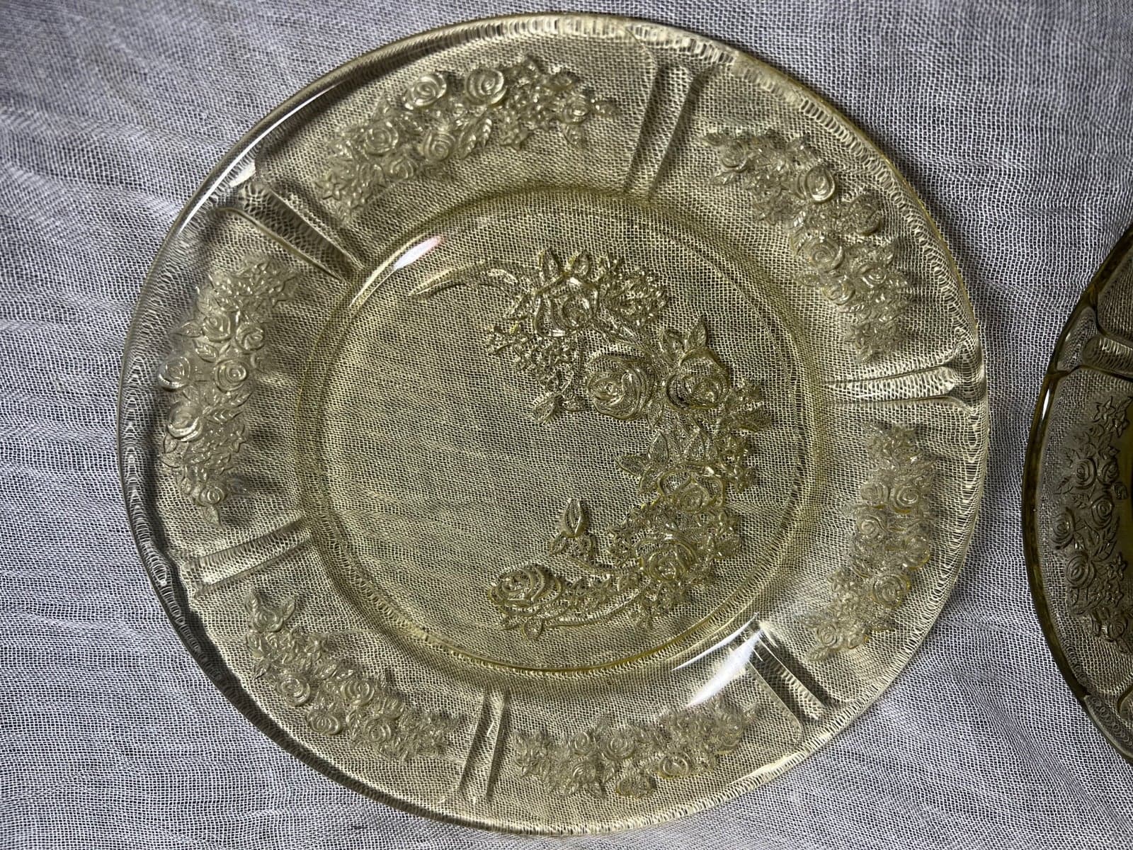 Sharon Amber yellow depression glass 7.5” plate set (4) - Thumbnail 2