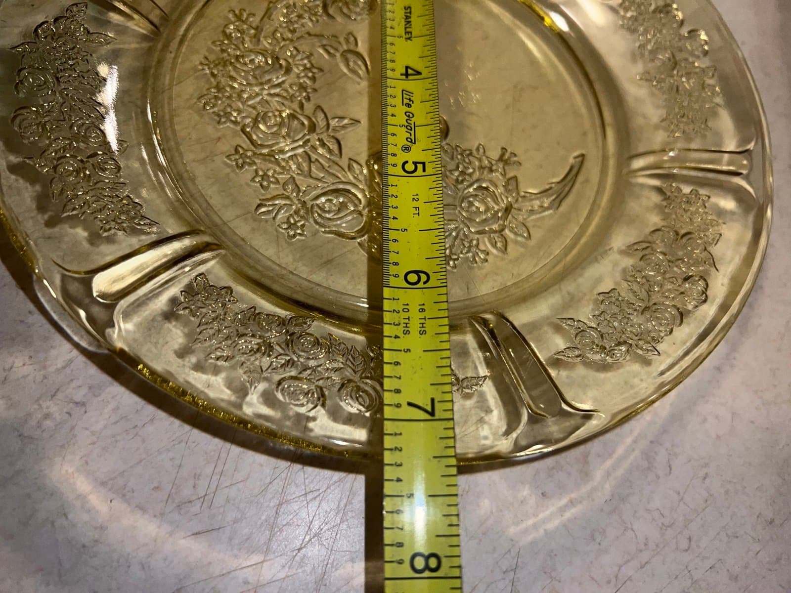 Sharon Amber yellow depression glass 7.5” plate set (4) - Thumbnail 6